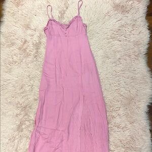 Forever 21 Pink Slip Dress with Front Slit | Size Small
